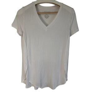 Saks 5th Avenue Iconic Fit Vneck Tshirt, White, Womens Small